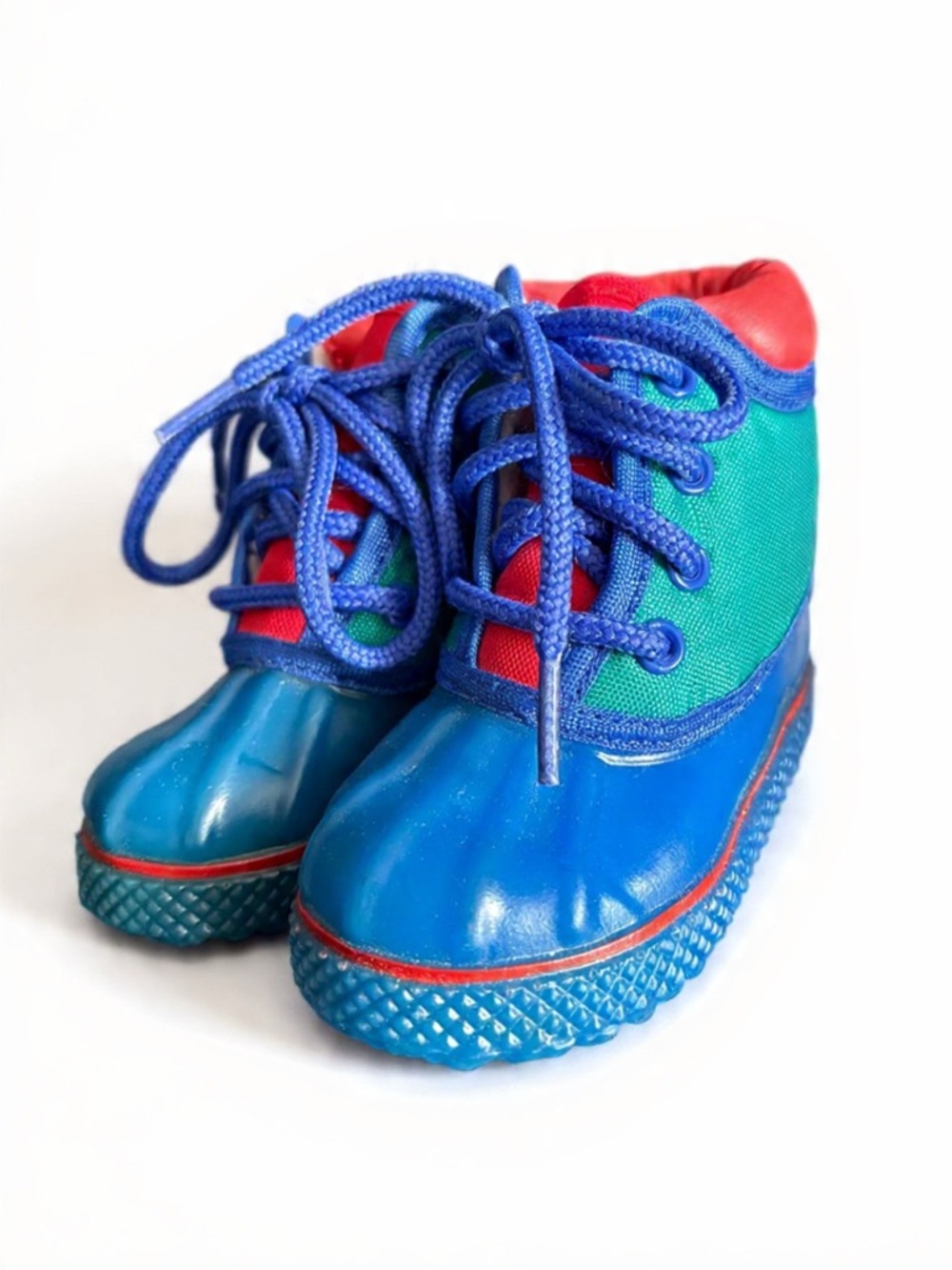 Vintage 90s Really Cool Colour Block Winter Boots - Size 3 - Picture 2 of 3